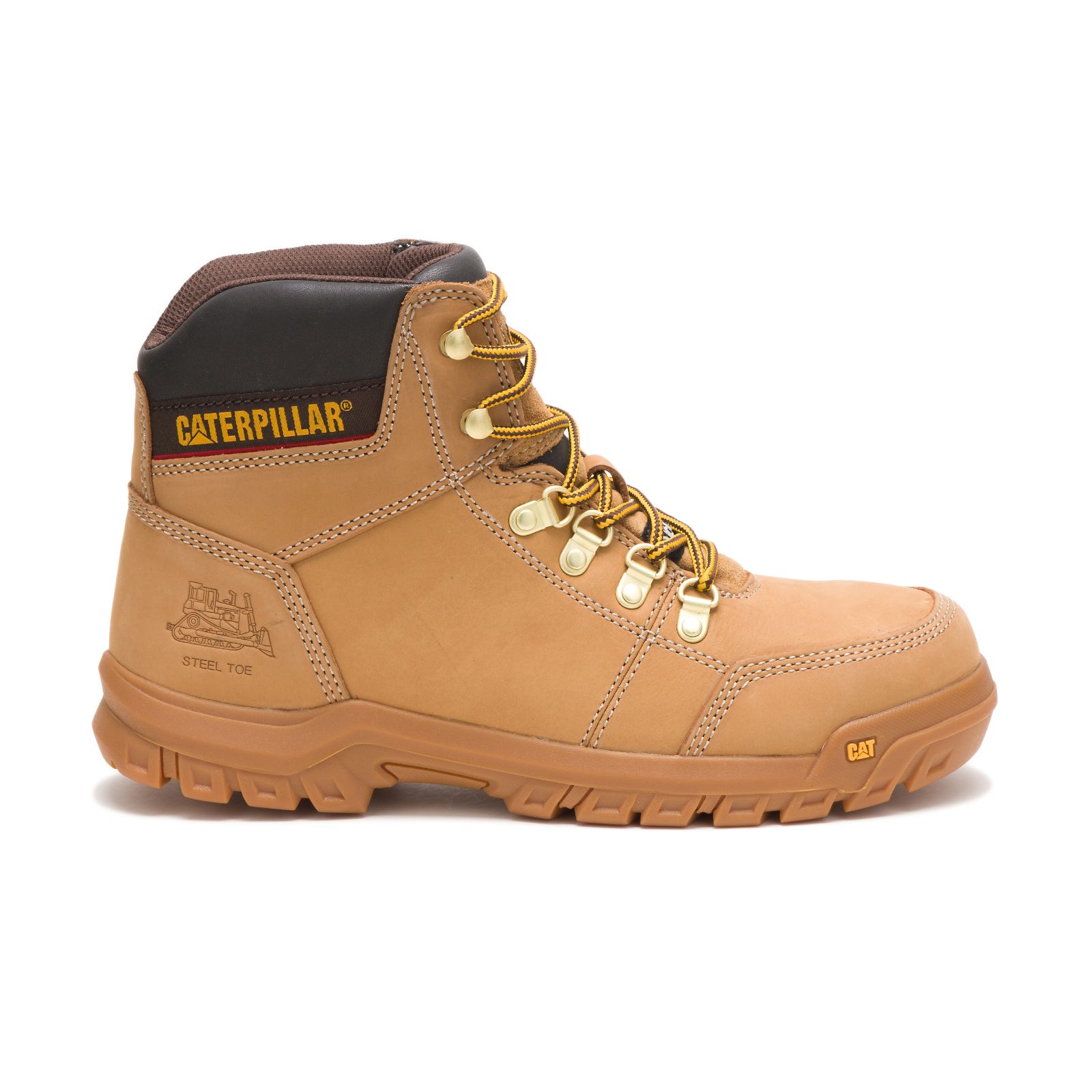 Caterpillar Boots Islamabad - Caterpillar Outline Steel Toe Mens Work Boots Orange (213908-ECZ)